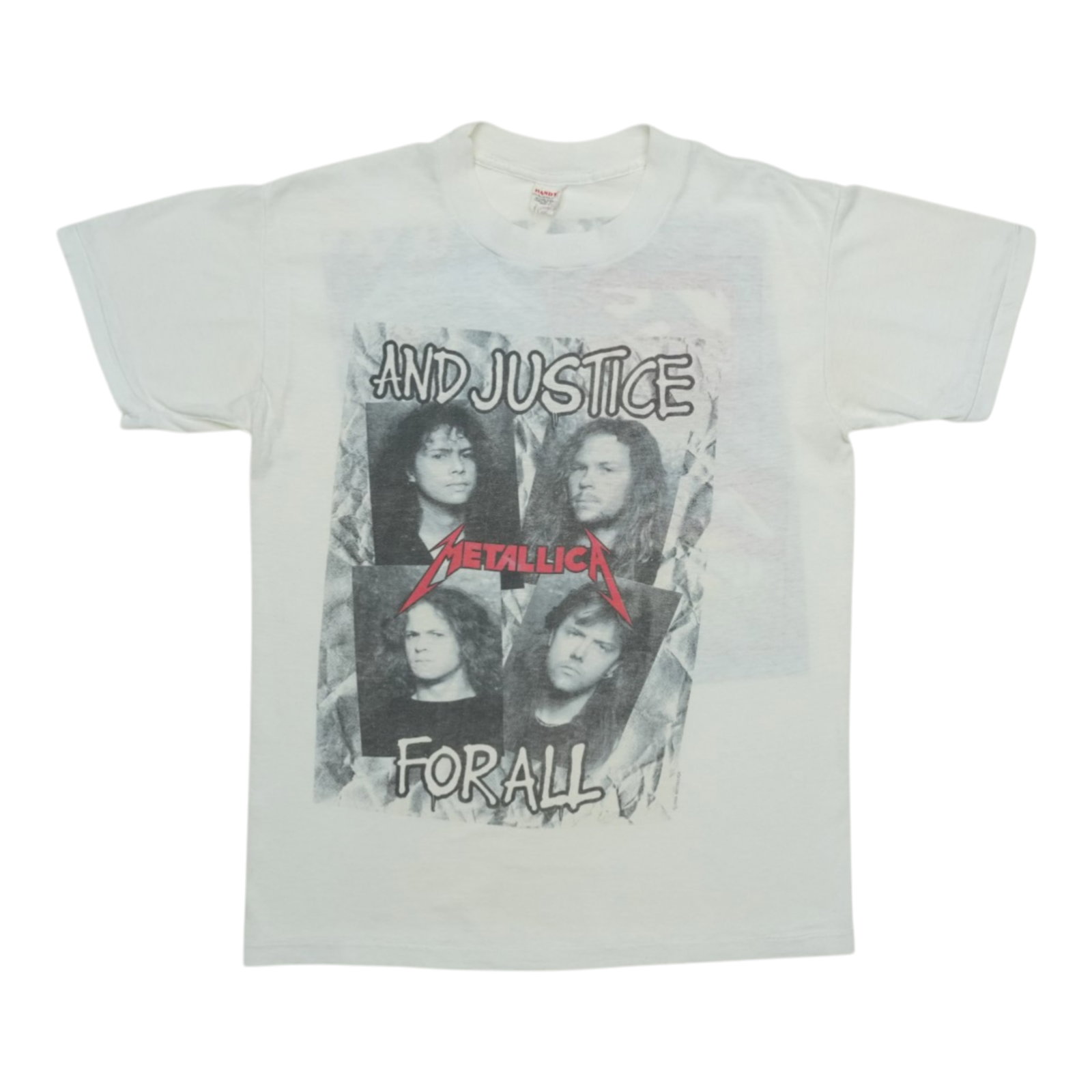 Vintage 1988 Metallica And Justice For All White Graphic T Shirt: Vintage 1988 Metallica And Justice For All White Graphic T Shirt This is an original vintage 1988 Metallica "And Justice For All" shirt featuring both front and back graphics. The shirt is made from a