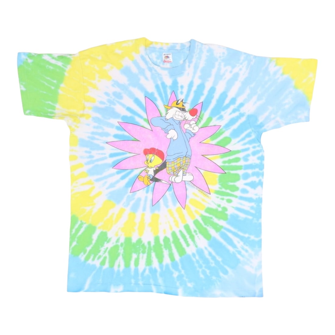Vintage 1993 Tie Dye Shirt Featuring Sylvester and Tweety Warner Brothers (1 of 6)