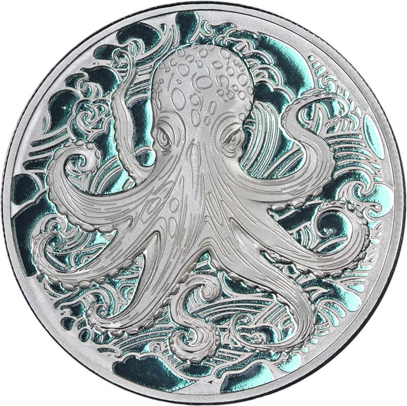 2025 Pitcairn Islands 1oz Silver $5 Ocean Wonders Octopus Proof Coin OGP (1 of 3)