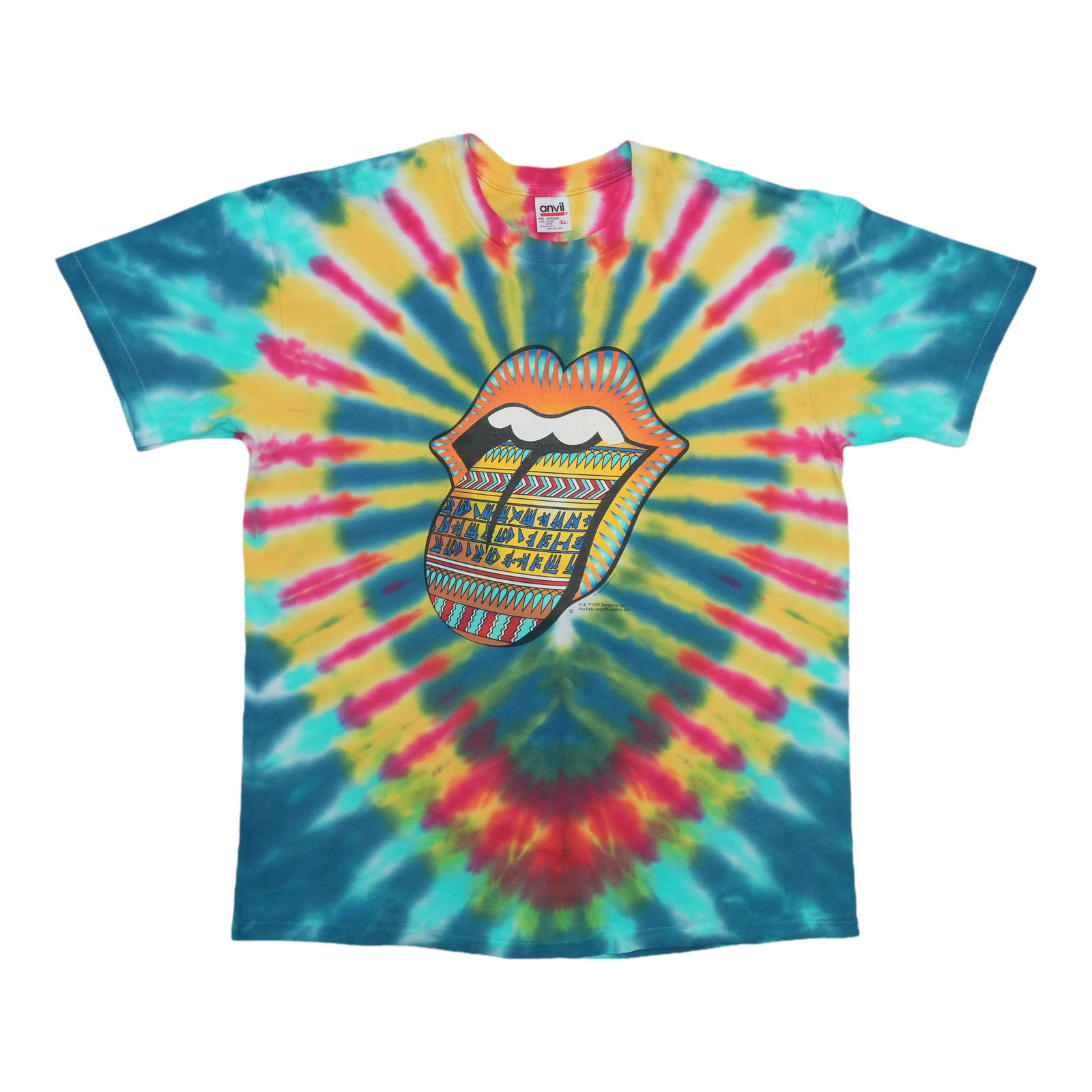 Vintage 1997 Rolling Stones tour tie dye cotton shirt XL: Vintage 1997 Rolling Stones tour tie dye cotton shirt XL This is an original vintage 1997 Rolling Stones Bridges To Babylon Tour tie-dye shirt. It is a true vintage piece from the 1990s, not a modern 