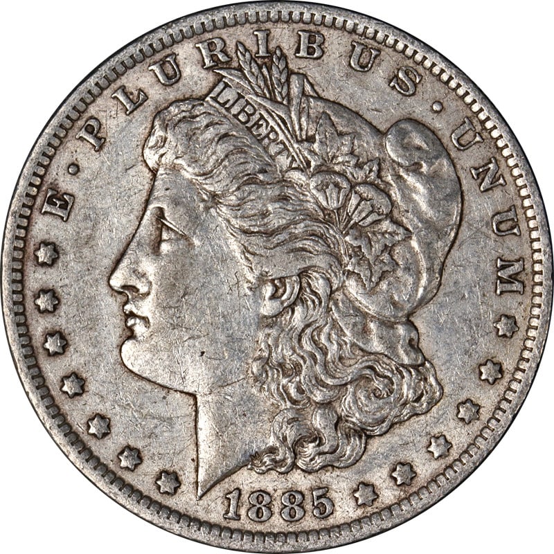 Circulated 1885-O Morgan Dollar Silver Coin for Set Building: Circulated 1885-O Morgan Dollar Silver Coin for Set Building This 1885-O Morgan Silver Dollar is a nicely circulated example, hand-selected for its excellent eye appeal, attractive color, and clean su