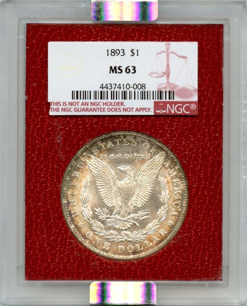 1893 Morgan Dollar NGC MS63 Uncirculated Philadelphia Coin: 1893 Morgan Dollar NGC MS63 Uncirculated Philadelphia Coin This 1893 Morgan Dollar is a remarkable piece of numismatic history, certified by NGC with a grade of MS63. This uncirculated coin originated