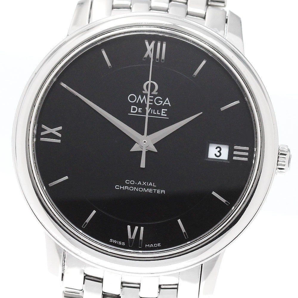 OMEGA De Ville Prestige 424.10.37.20.01.001 mens automatic date watch: OMEGA De Ville Prestige 424.10.37.20.01.001 mens automatic date watch Pre-owned OMEGA De Ville Prestige wristwatch with automatic movement and date function. This men's watch features a black dial wit
