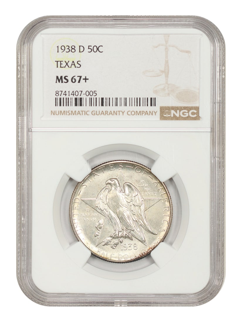 NGC MS67+ 1938-D Texas Half Dollar Silver Commemorative 50C (1 of 4)