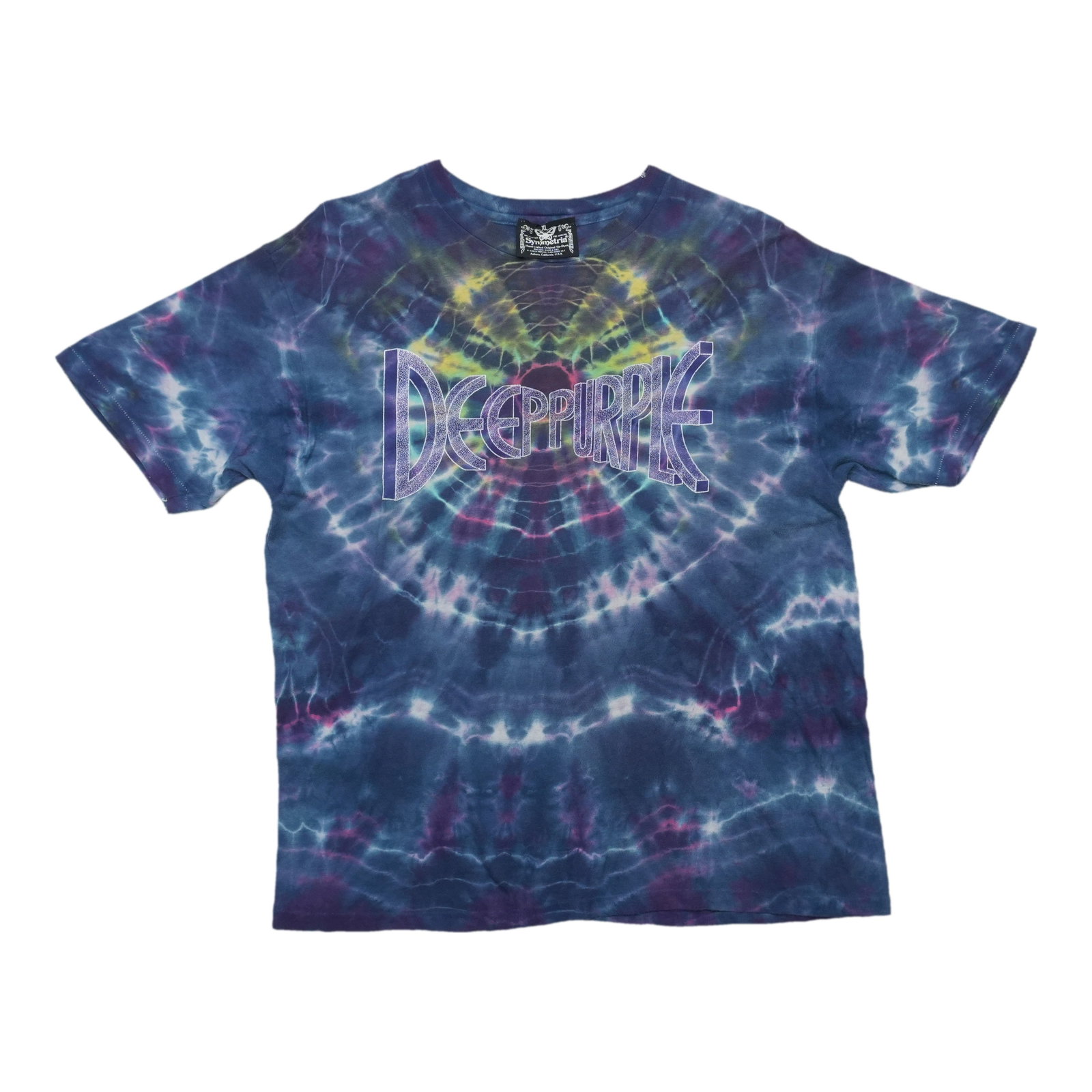 Vintage 1980s Deep Purple cotton tie dye T shirt XL: Vintage 1980s Deep Purple cotton tie dye T shirt XL This is an original vintage Deep Purple tie dye shirt from the 1980s. Made from 100% cotton, the shirt features vibrant tie dye coloring and has no 
