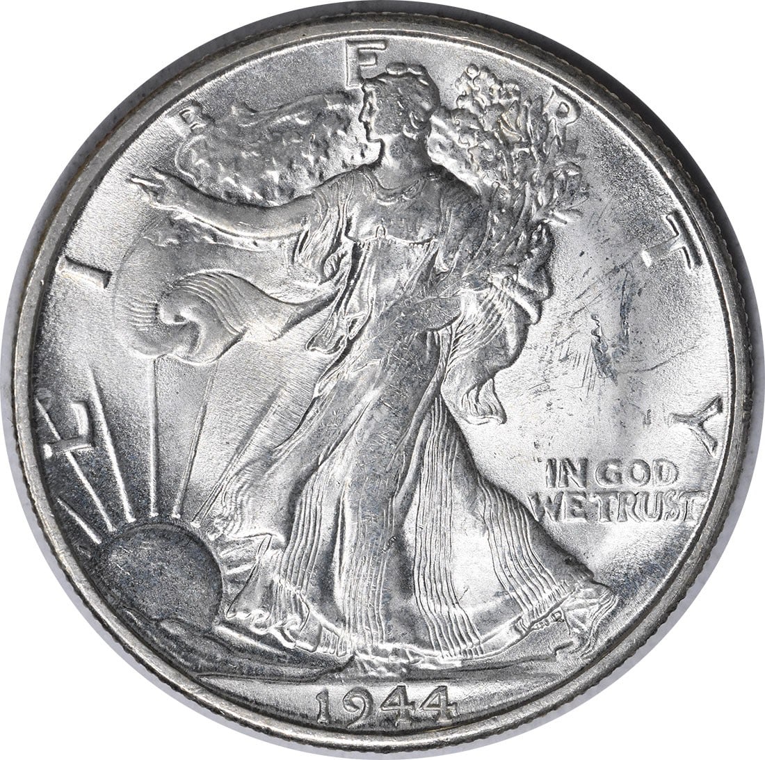 1944-S/S Walking Liberty Half Dollar Silver RPM1 Choice BU Uncertified: 1944-S/S Walking Liberty Half Dollar Silver RPM1 Choice BU Uncertified This is a 1944 Walking Liberty silver half dollar featuring the RPM1 S/S repunched mint mark variety. The coin is uncirculated wi