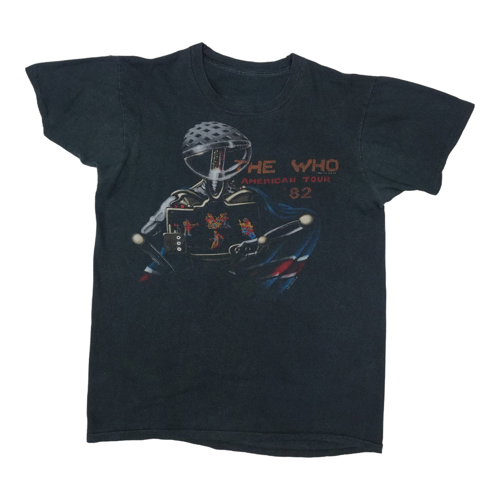 Vintage 1982 The Who Tour T Shirt Black Cotton: Vintage 1982 The Who Tour T Shirt Black Cotton Original vintage 1982 The Who American Tour Shirt. This true vintage shirt is not a modern reproduction and is in excellent condition with no holes or st