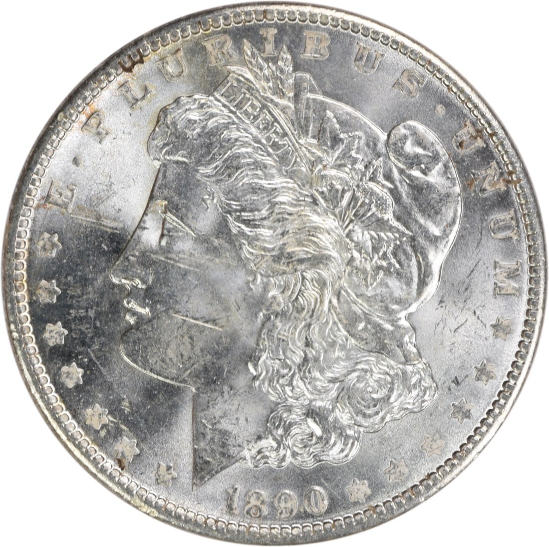 1890 Silver Dollar Morgan Uncirculated Choice BU No Mint Mark Uncertified: 1890 Silver Dollar Morgan Uncirculated Choice BU No Mint Mark Uncertified This is an 1890 Morgan Silver Dollar from the United States, featuring a silver composition and a denomination of $1. The coin