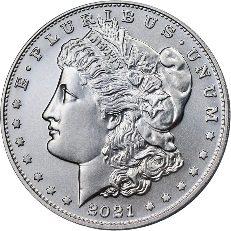 ANACS MS70 First Release 2021-S Morgan Silver Dollar: ANACS MS70 First Release 2021-S Morgan Silver Dollar Original 2021-S Morgan Silver Dollar graded ANACS MS70 First Release. This uncirculated silver coin is described as having superb eye appeal, fanta
