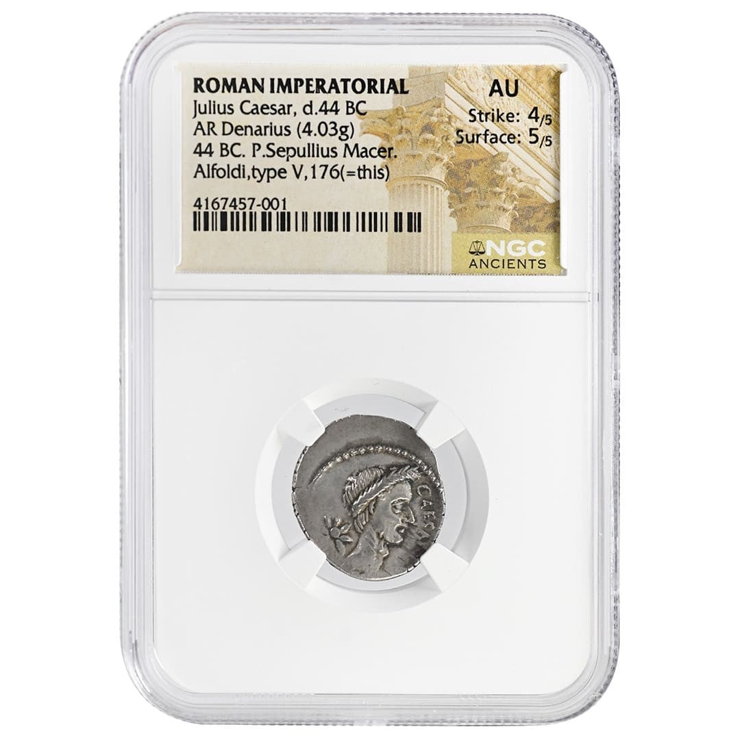 Ancient Roman Silver Denarius of Julius Caesar 44 BC 4.03g (1 of 2)