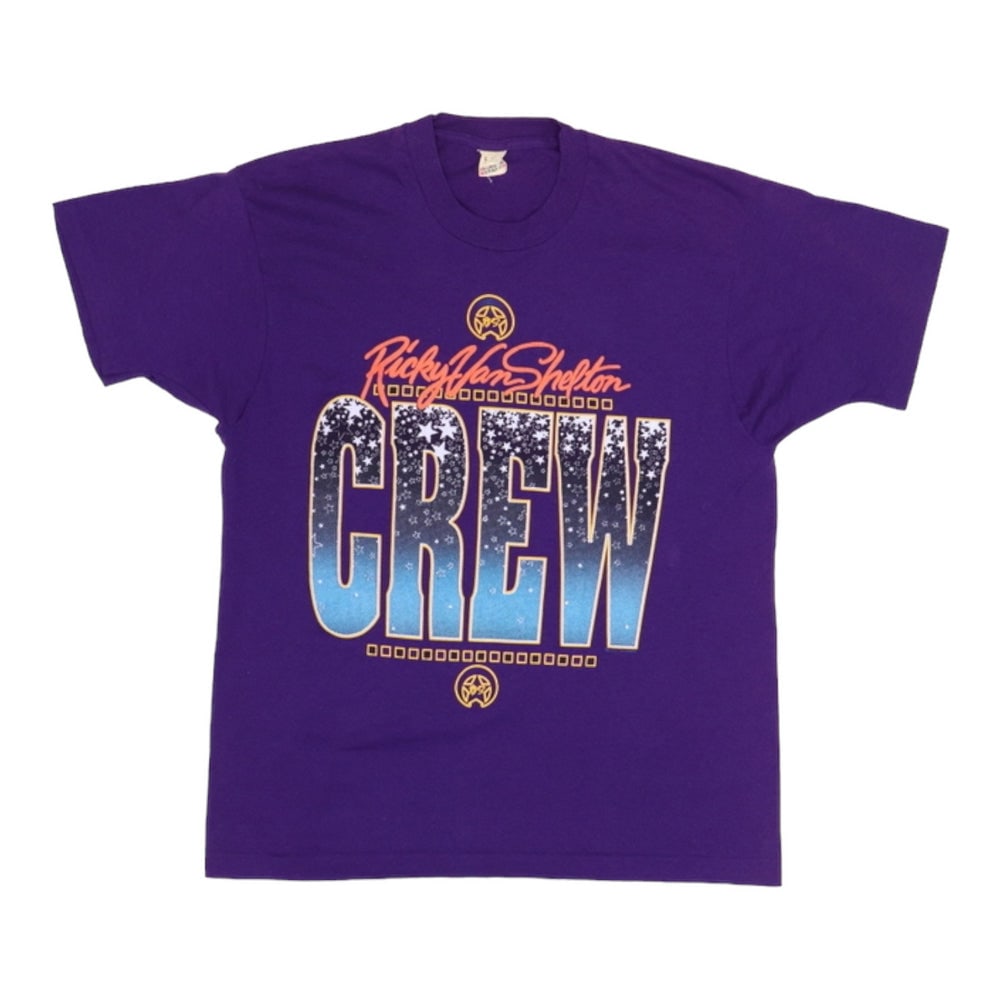 Vintage 1991 Ricky Van Shelton Crew Tour Purple Shirt Size Large (1 of 4)
