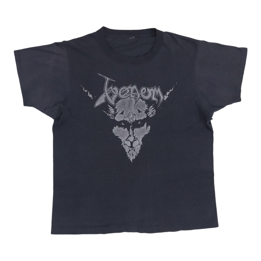 Vintage 1980s Venom Band Black Poly Cotton T Shirt (1 of 4)