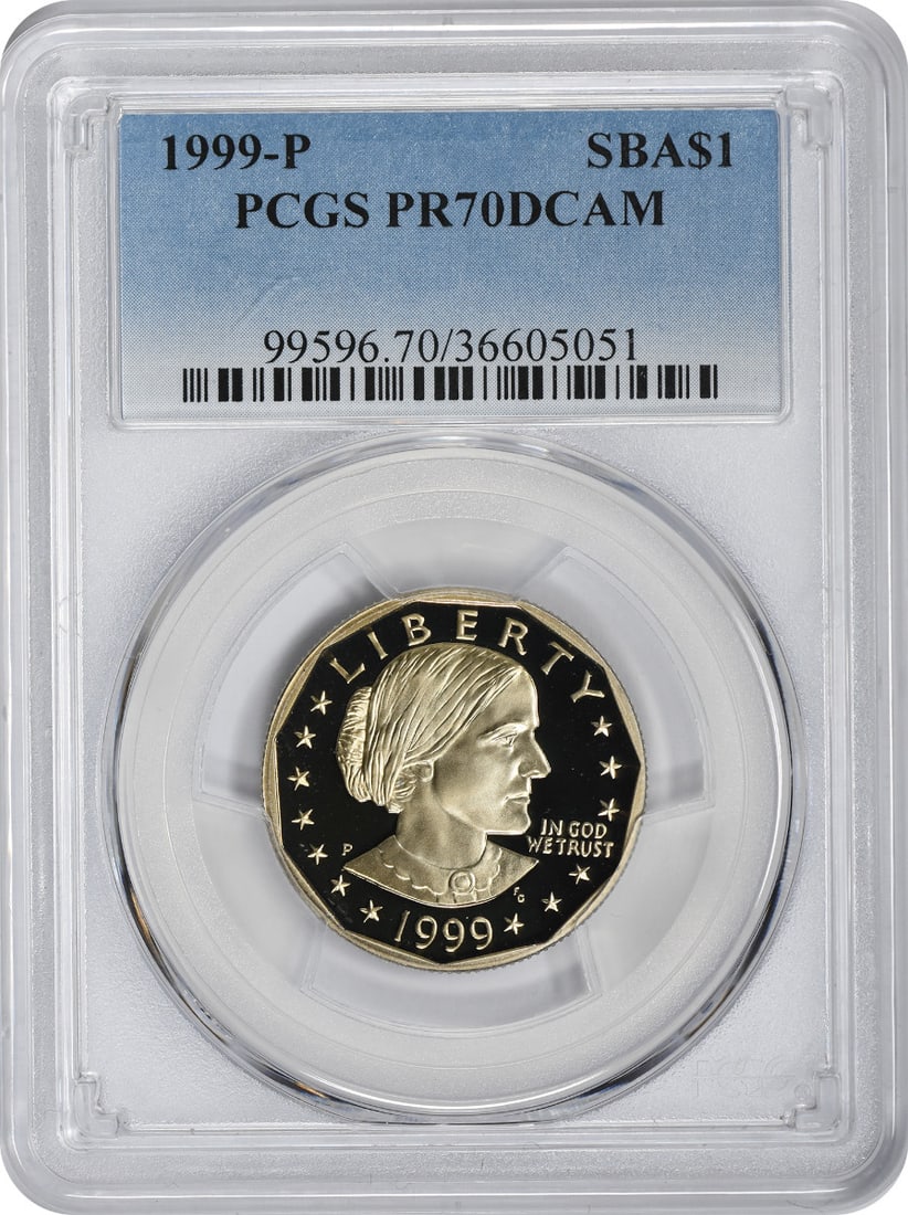 PCGS PR70DCAM 1999 P Susan B Anthony Proof Dollar (1 of 2)