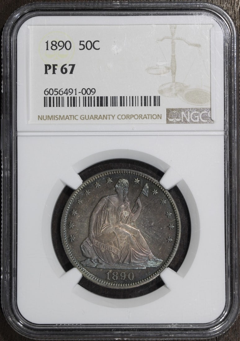 1890 NGC PF67 Seated Liberty 50C Proof Silver Half Dollar (1 of 5)