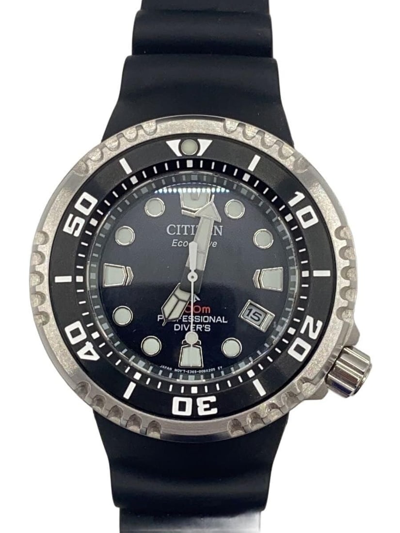 CITIZEN Eco-Drive Promaster Marine men's wristwatch black: CITIZEN Eco-Drive Promaster Marine men's wristwatch black Pre-owned CITIZEN Promaster Marine Series men's wristwatch with Eco-Drive solar movement. This black watch is described as a slightly used ite