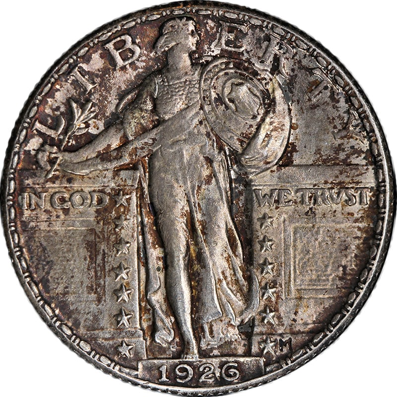 Uncirculated 1926-P Standing Liberty Quarter Silver Choice BU: Uncirculated 1926-P Standing Liberty Quarter Silver Choice BU A 1926-P Standing Liberty Quarter in Choice BU condition, offering nice eye appeal, nice luster, and a nice strike. The coin is described 