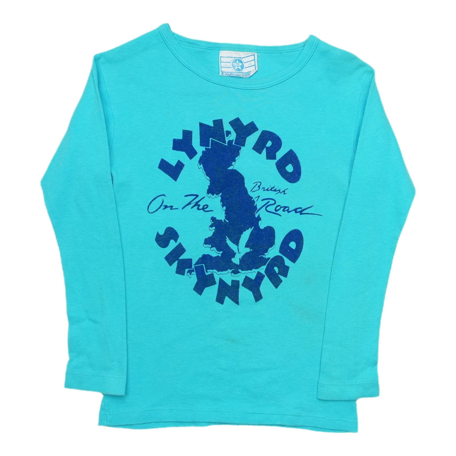 Vintage 1976 Lynyrd Skynyrd British Tour Blue Cotton T-Shirt (1 of 6)