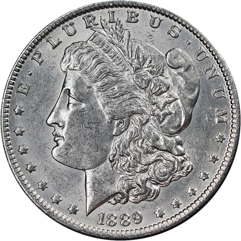 1889-O Morgan Dollar Uncirculated Silver Bright White: 1889-O Morgan Dollar Uncirculated Silver Bright White This 1889-O Morgan Silver Dollar is an uncirculated coin featuring attractive eye appeal, bright white color, and a well-defined strike. The coin 