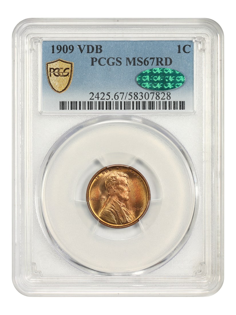 PCGS CAC MS67RD 1909 Lincoln Wheat Cent VDB 1C (1 of 5)