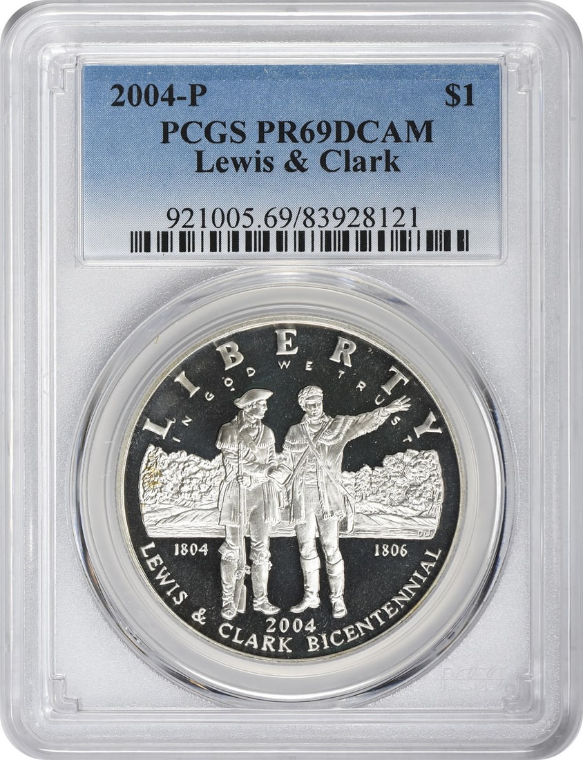 PCGS PR69DCAM 2004-P Lewis Clark Silver Dollar Commemorative (1 of 2)