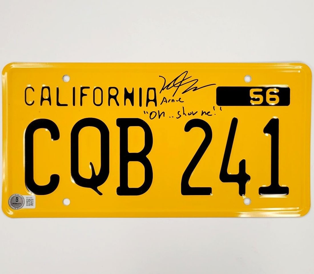 Christine Movie Arnie License Plate Signed by Keith Gordon Beckett Authenticated (1 of 3)