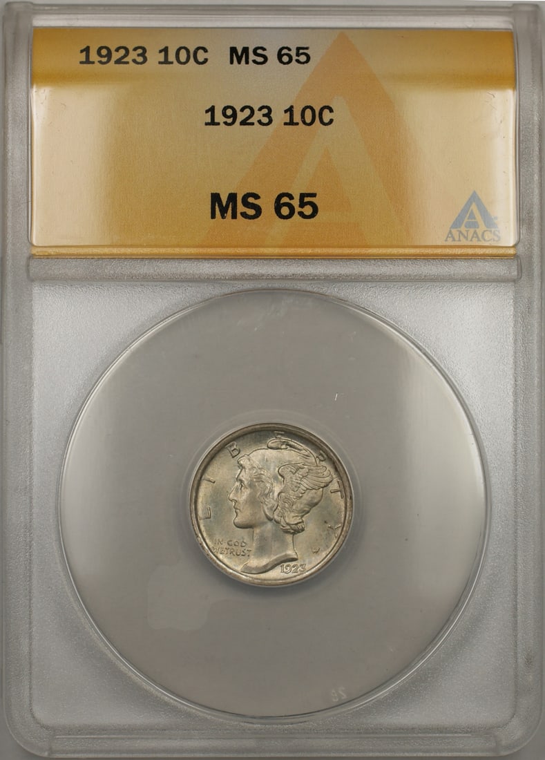 ANACS MS65 1923 Mercury Dime Silver (1 of 2)