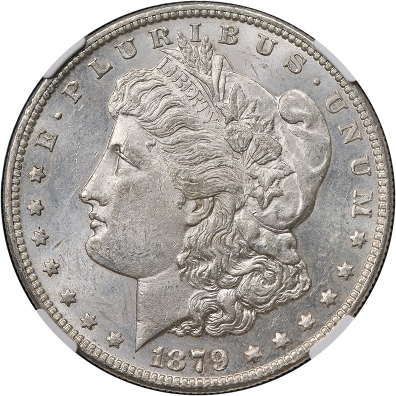 NGC MS61 1879-S Rev 78 Morgan Silver Dollar: NGC MS61 1879-S Rev 78 Morgan Silver Dollar Original 1879-S Rev 78 Morgan Silver Dollar graded NGC MS61. This uncirculated silver coin is noted for nice eye appeal, a nice strike, pleasing color, and 