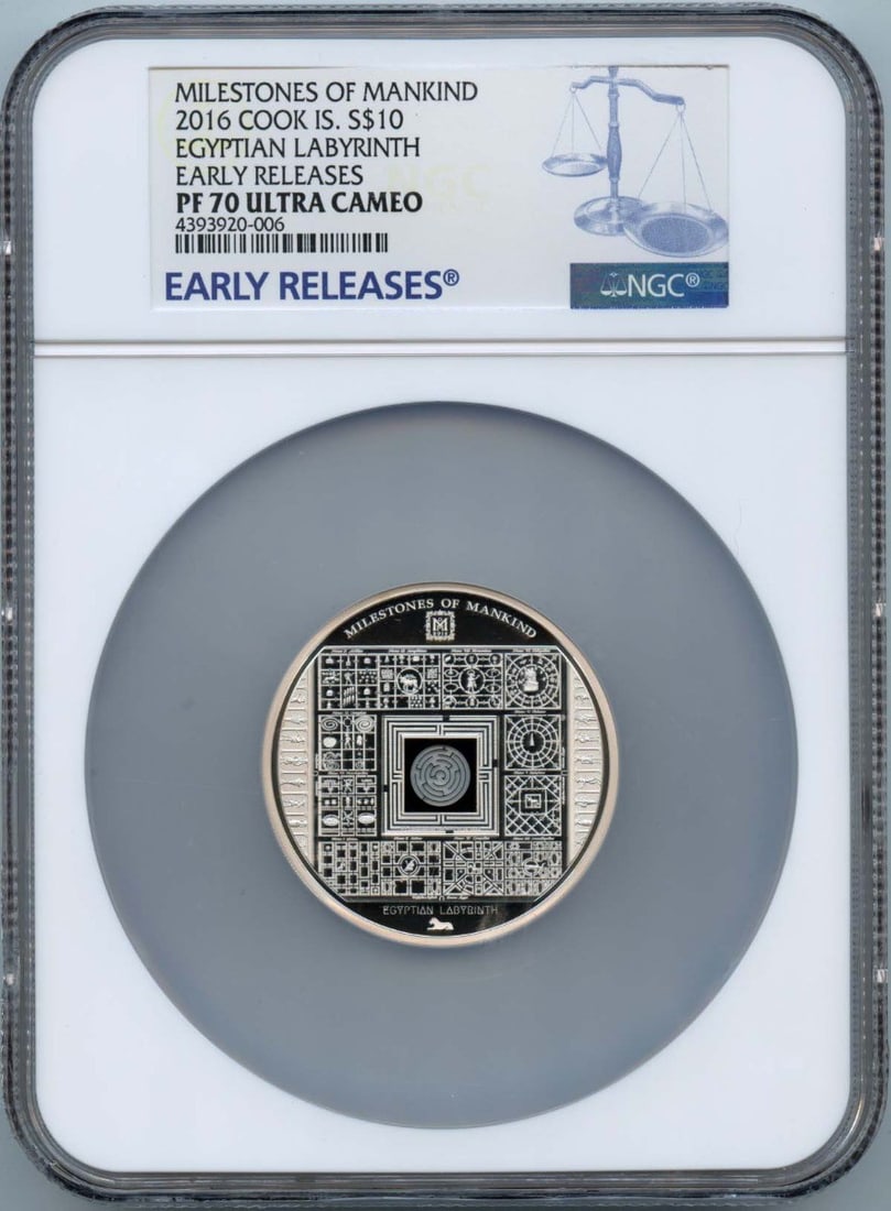 2016 Cook Islands Egyptian Labyrinth S$10 NGC PR70 DCAM Coin (1 of 2)