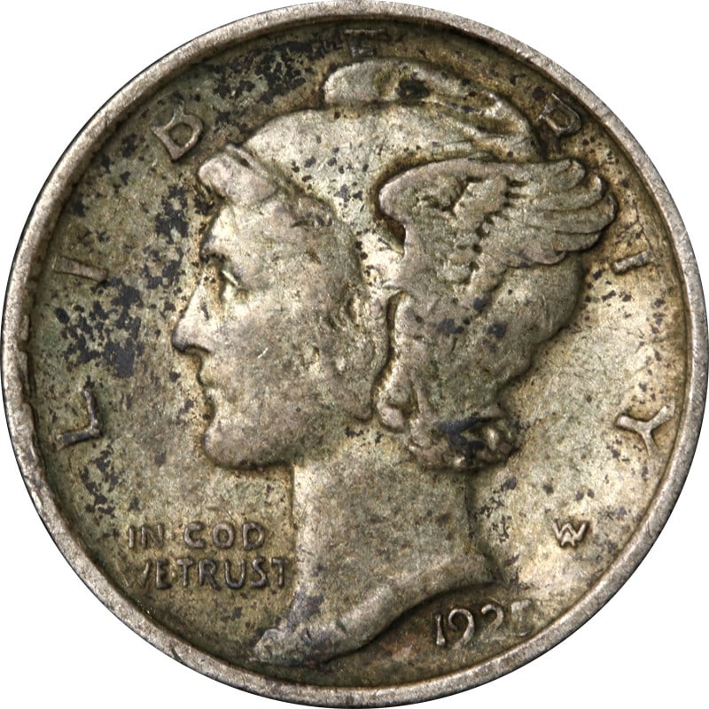 United States 1925 D Mercury Silver Dime: United States 1925 D Mercury Silver Dime A 1925-D Mercury Dime from the United States, struck in silver with 0.9 fineness. This pre-owned coin is listed as circulated and uncertified. Specifications I