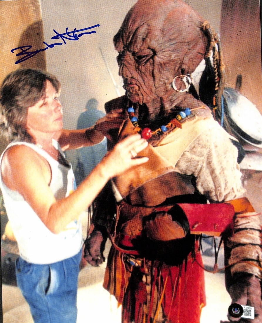 Signed 11x14 Star Wars Photo by Model Maker Barbara Affonso Beckett Authenticated: Signed 11x14 Star Wars Photo by Model Maker Barbara Affonso Beckett Authenticated This is an original 11x14 photograph signed by Barbara Affonso, a model maker for Industrial Light & Magic, known for 