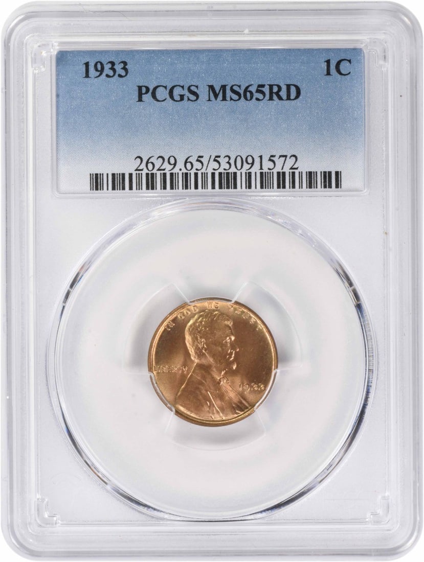PCGS MS65RD 1933 Lincoln Wheat Small Cent (1 of 2)