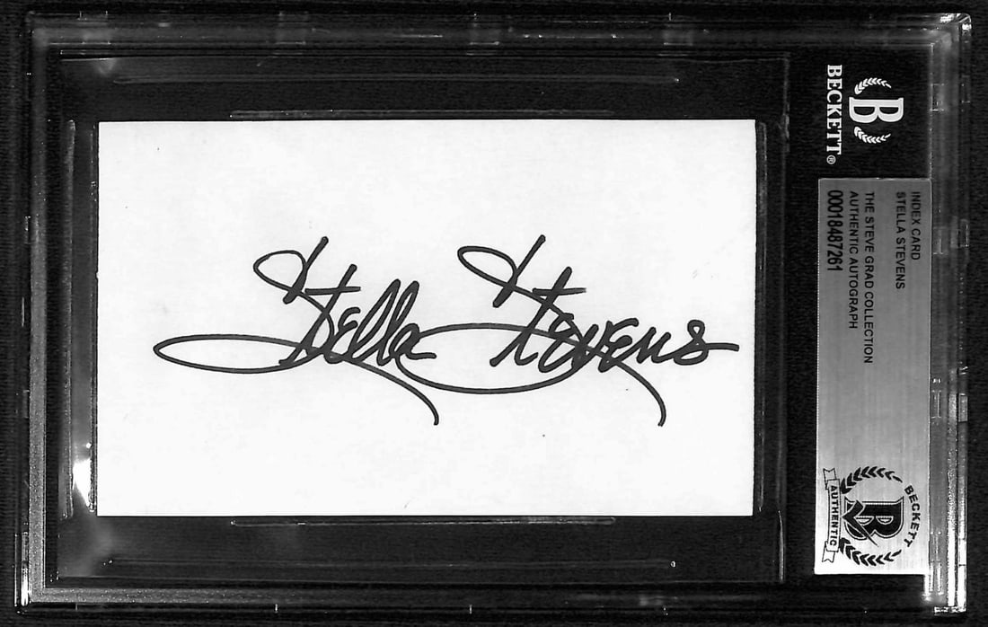Beckett Slabbed Stella Stevens Autographed Index Card (1 of 1)