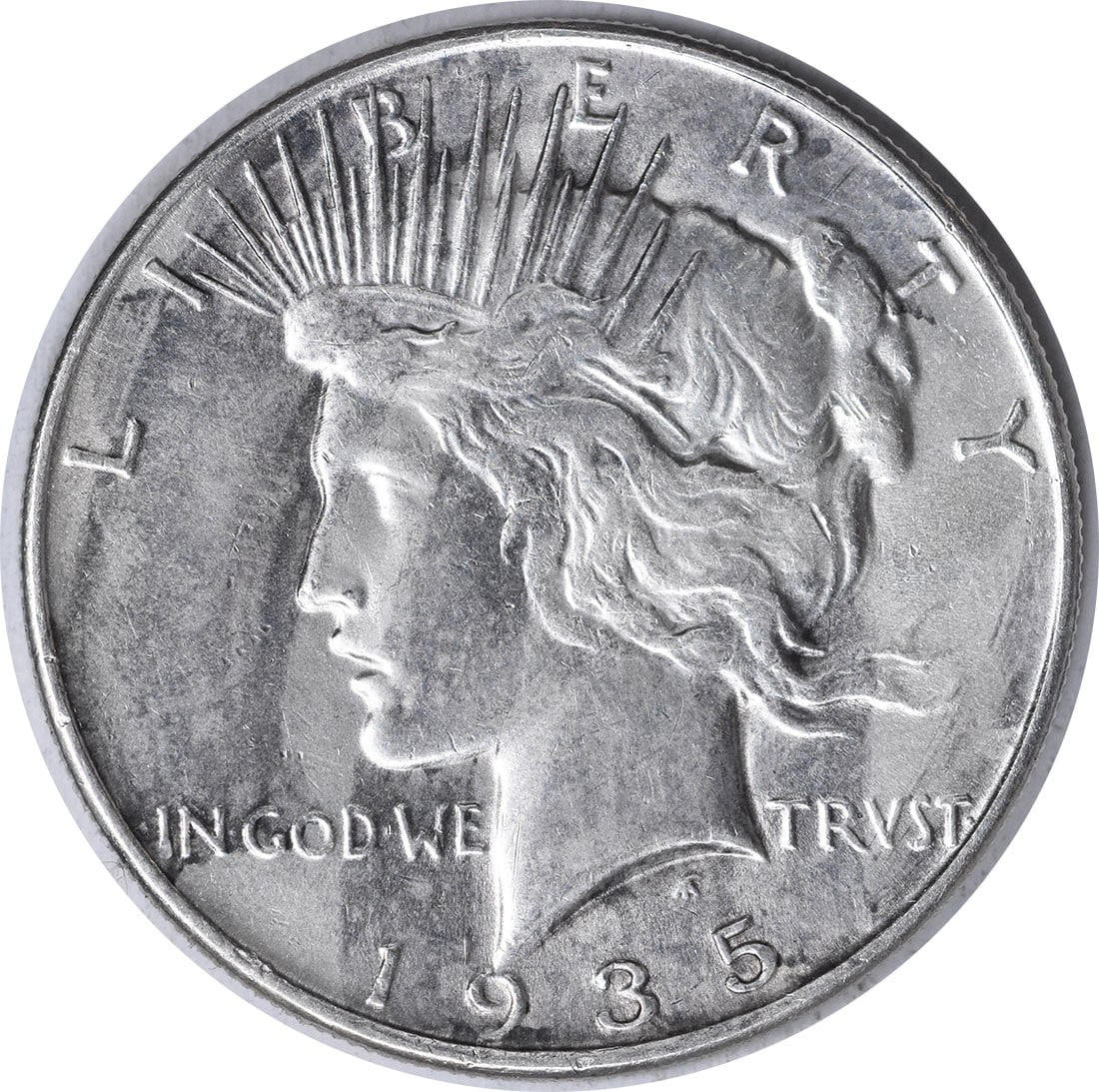 1935 $1 Peace Dollar Silver AU Uncertified Coin (1 of 2)