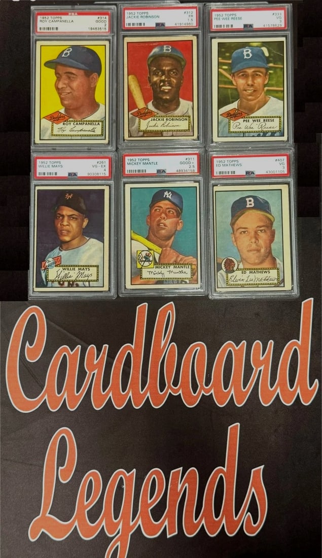 1952 Topps Baseball Card Set 1-407 With Graded Mantle Rookie (1 of 12)