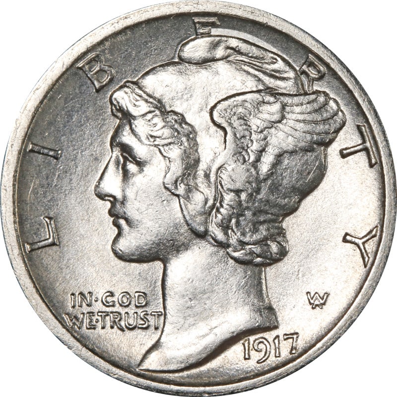 Uncirculated 1917 S Mercury Silver Dime: Uncirculated 1917 S Mercury Silver Dime 1917-S Mercury Dime from the United States. This pre-owned coin is uncirculated, uncertified, and struck in silver. Specifications Item Type: Mercury Dime Year: