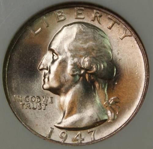 NGC MS-67 1947-S Washington Quarter 90 Percent Silver Uncirculated: NGC MS-67 1947-S Washington Quarter 90 Percent Silver Uncirculated This is a 1947-S Washington Silver Quarter, certified by NGC with a grade of MS-67. The coin was minted in San Francisco and is compo