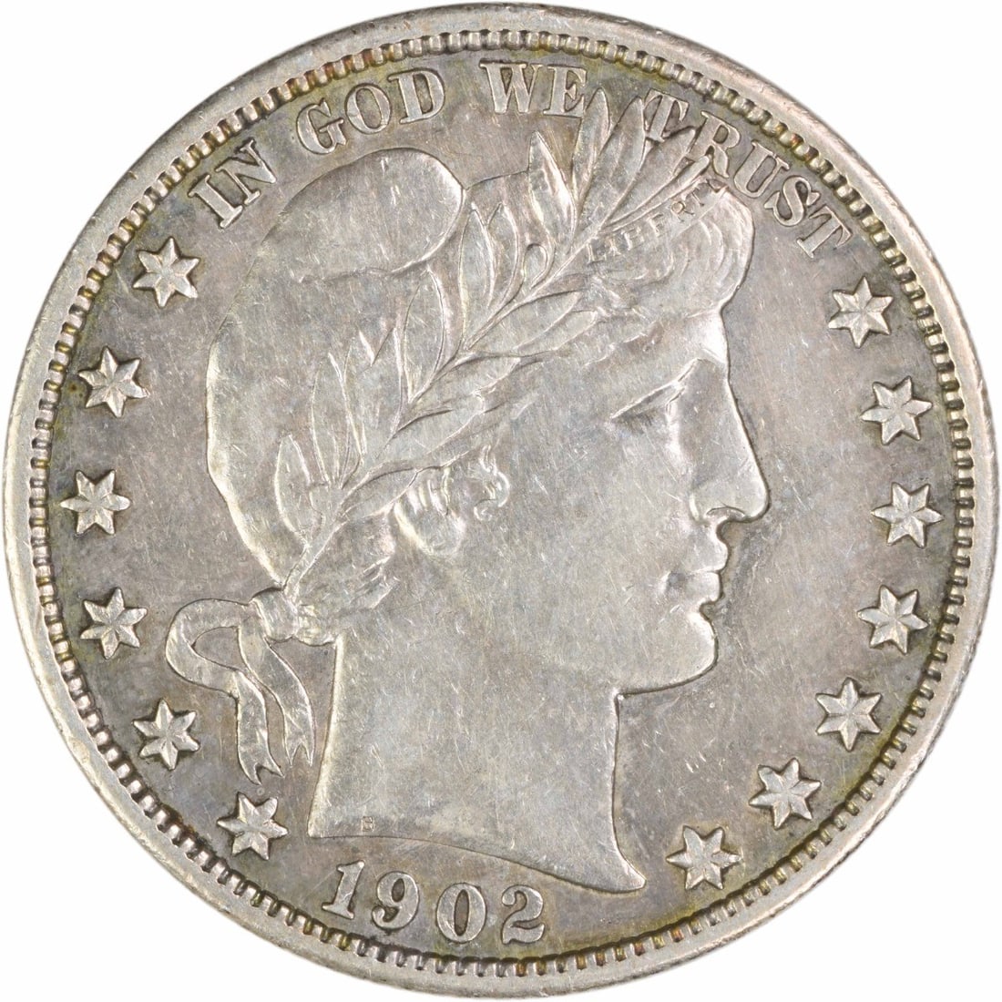 1902 S Barber 50C Silver Half Dollar AU Circulated: 1902 S Barber 50C Silver Half Dollar AU Circulated 1902-S Barber silver half dollar in AU grade. This pre-owned coin is uncertified and circulated. Specifications Year: 1902 Mint Mark: S Coin: Barber 