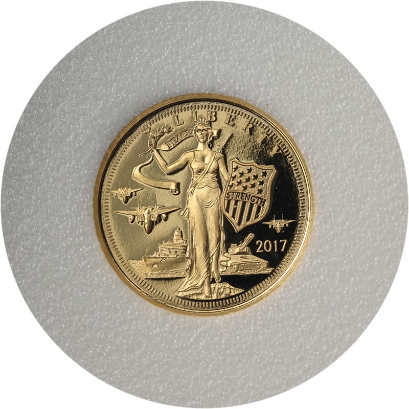 Cook Islands 2017 $5 Liberty Medallion 1/10 oz Gold Coin (1 of 2)