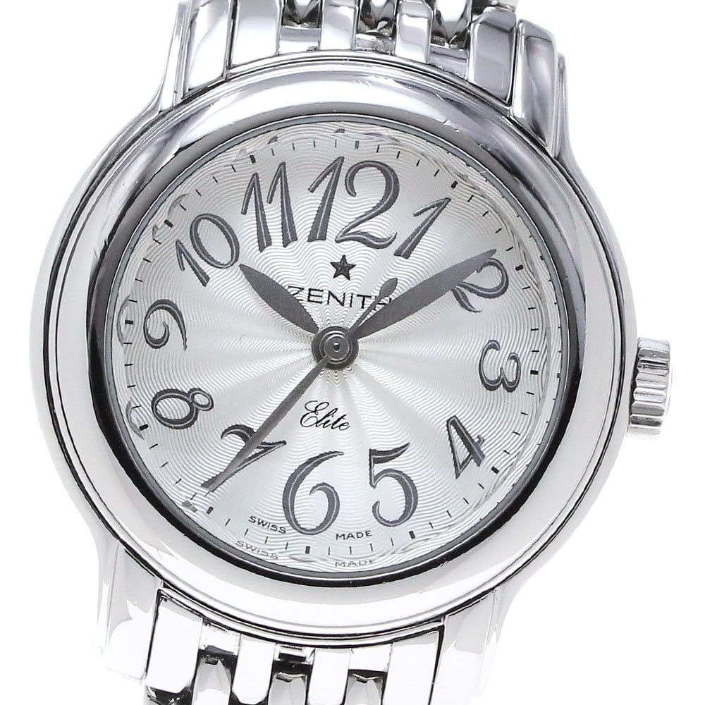 Zenith Baby Star Elite Womens Automatic Stainless Steel Wristwatch: Zenith Baby Star Elite Womens Automatic Stainless Steel Wristwatch This pre-owned Zenith Baby Star Elite women's wristwatch features a stainless steel case and bracelet with a silver dial. It is power