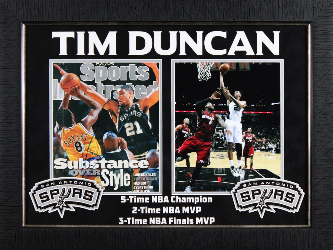 Beckett Authenticated Tim Duncan signed Sports Illustrated cover Spurs (1 of 3)
