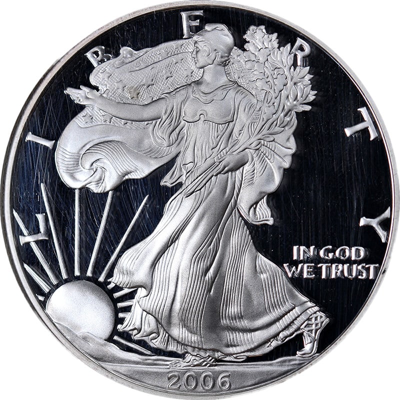 2006-W Silver American Eagle $1 NGC PF70 Ultra Cameo Black Label 20th Anniversary (1 of 4)