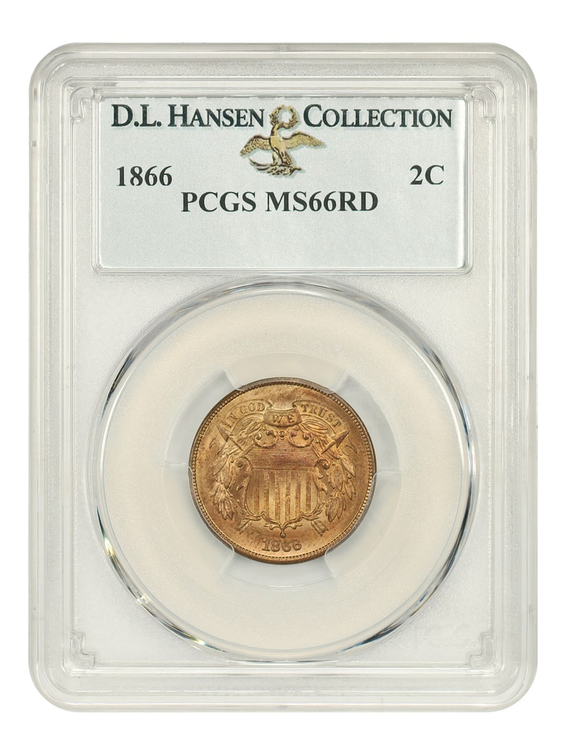 1866 Two Cent PCGS MS66RD Philadelphia Uncirculated Coin (1 of 4)