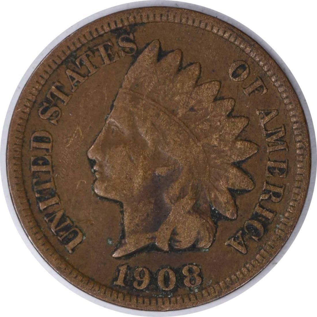 1908 S Indian Head Copper Small Cent VF Uncertified: 1908 S Indian Head Copper Small Cent VF Uncertified This is a 1908-S Indian Head Cent from the United States. The coin is circulated and graded as VF (Very Fine). It is composed of copper and features