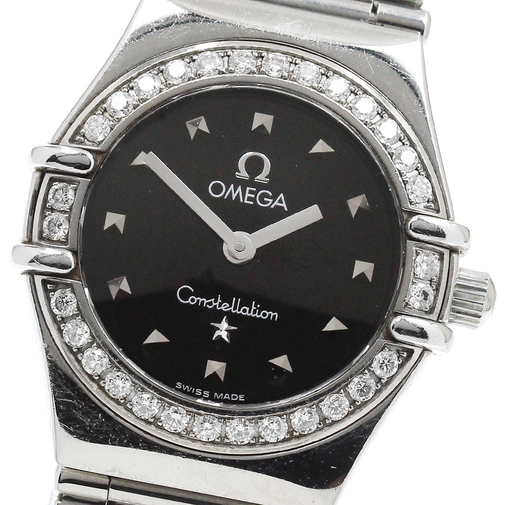 OMEGA Constellation Mini My Choice 1465.51 Women's Quartz Watch: OMEGA Constellation Mini My Choice 1465.51 Women's Quartz Watch OMEGA Constellation Mini My Choice women's wristwatch, reference 1465.51, in pre-owned condition. It features a black dial, quartz movem