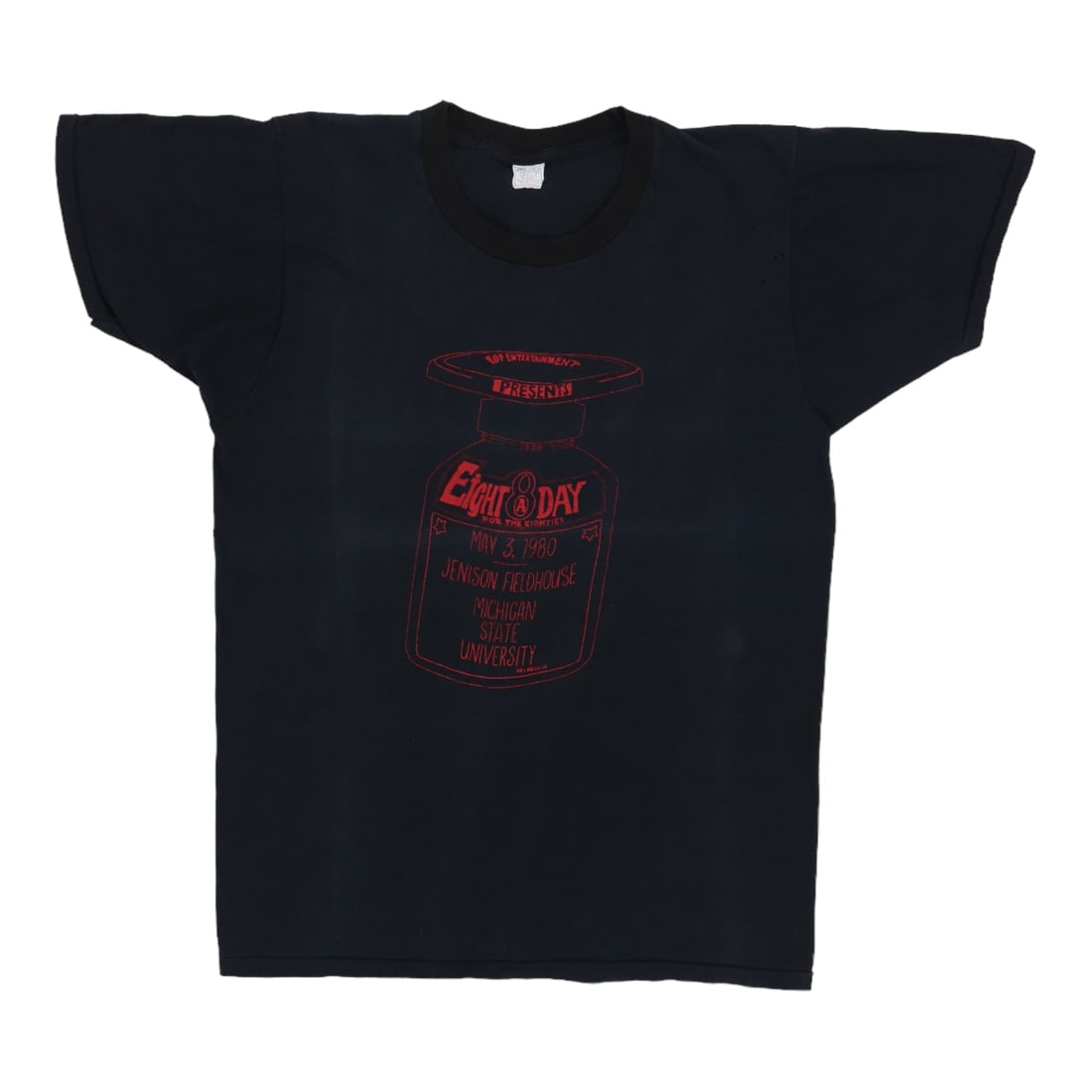 Vintage 1980 Ramones Concert T Shirt Michigan State University Black Cotton: Vintage 1980 Ramones Concert T Shirt Michigan State University Black Cotton This is an original vintage 1980 Ramones concert shirt from their performance at Michigan State University. The shirt featur