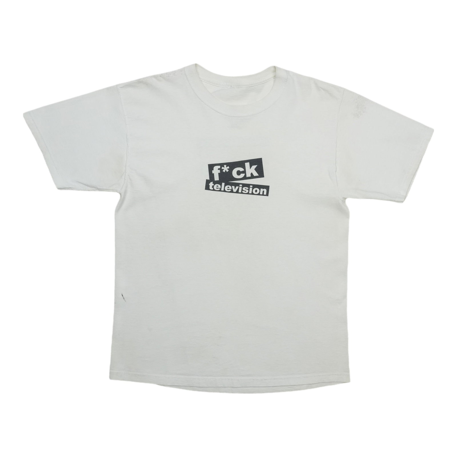Vintage ManiaTV F*ck Television White Cotton Shirt (1 of 8)