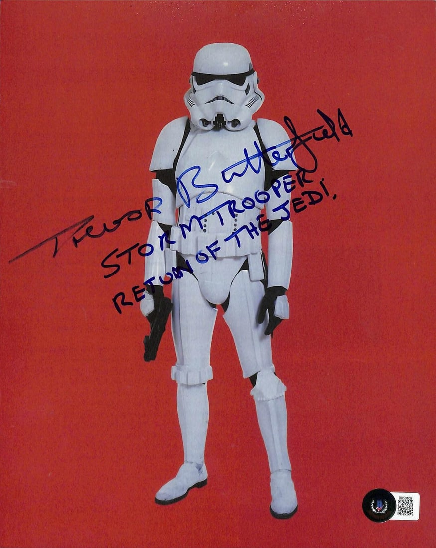 Beckett authenticated Trevor Butterfield signed Star Wars ROTJ Stormtrooper 8x10 photo (1 of 1)