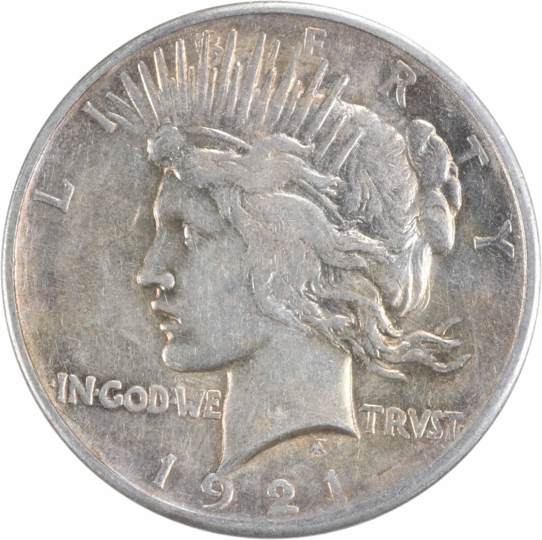 1921 $1 Peace Dollar Silver AU Uncertified: 1921 $1 Peace Dollar Silver AU Uncertified 1921 Peace silver dollar in About Uncirculated grade. This pre-owned coin is composed of silver and is listed as uncertified and circulated. Specifications I