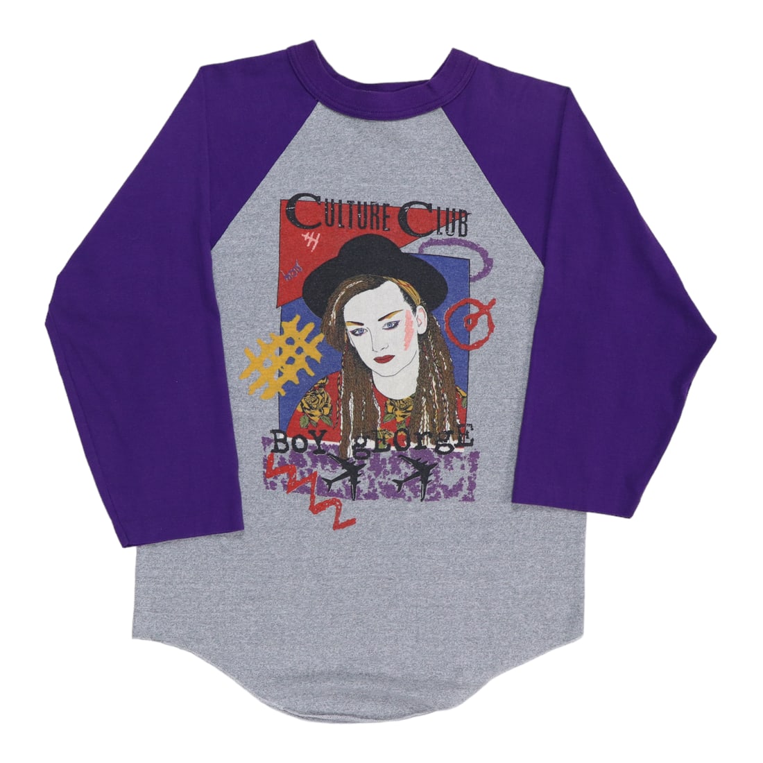 Vintage 1980s Boy George Culture Club Poly Cotton Jersey Shirt Gray (1 of 4)
