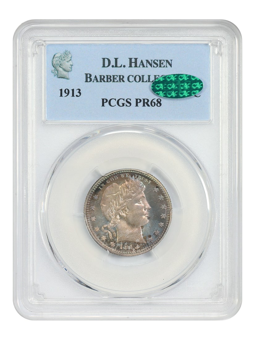 1913 Barber Quarter 25C PR68 PCGS CAC Philadelphia Proof (1 of 6)
